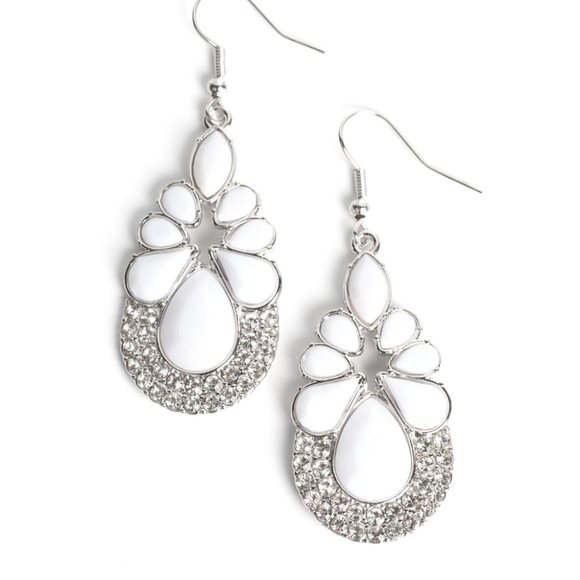 Beachfront Formal - White Earrings - Picture 2 of 2